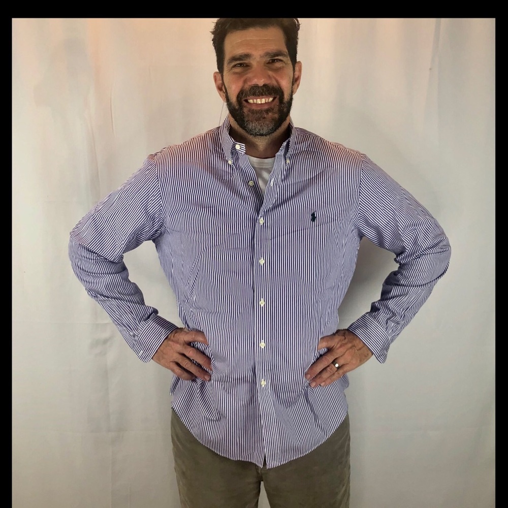 Ralph Lauren Pin Striped Button Down Dress Shirt